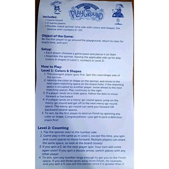 All Around The Playground Board Game Ages 3+ Up to 4 Players - Picture 7 of 11